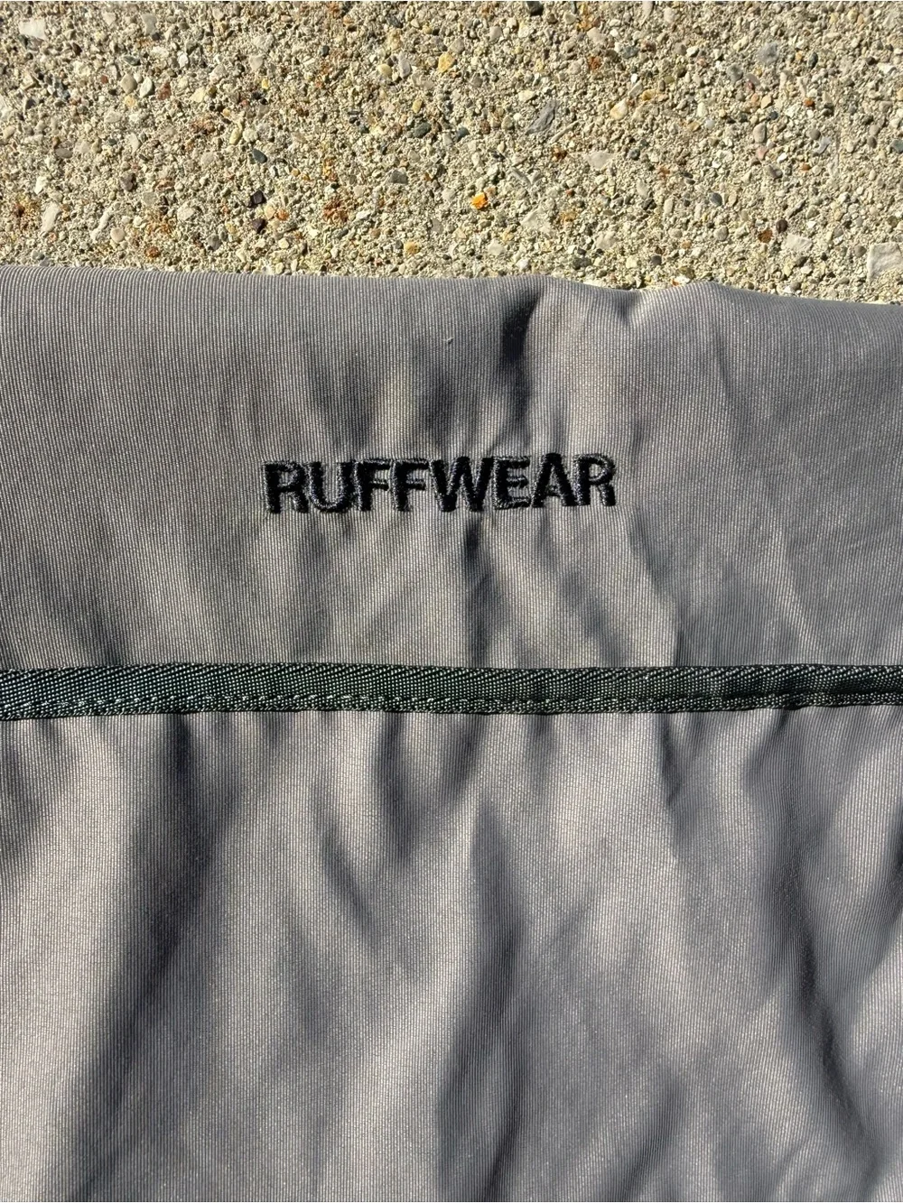 Ruffwear Light Gray Car Seat Cover with Black Logo and Dark Trim